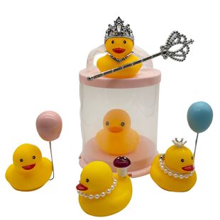 Cross-border small yellow duck neighborhood duck accessories queen wedding dress wedding duck pan balloon duck feeding bottle duck helmet