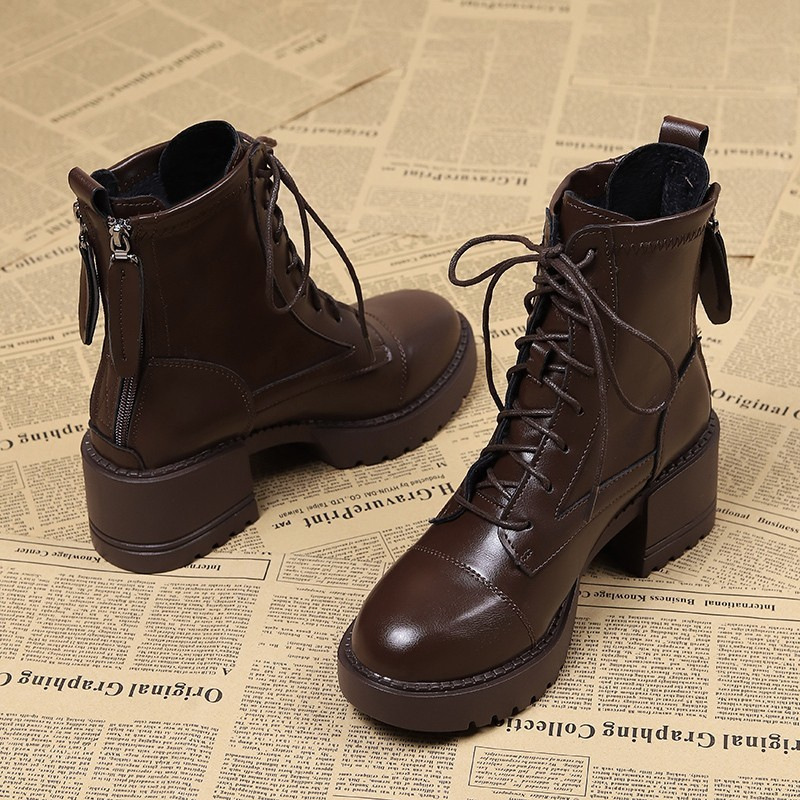 British Style Women's Thick-Soled Fashion Short Boots Martin Boots 2025 Autumn and Winter New Style Slimming Boots Wholesale