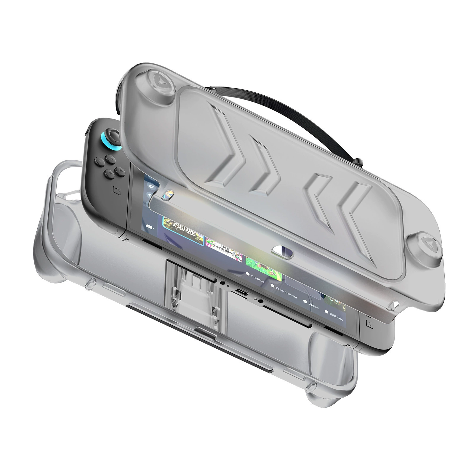 [Силиконовый защитный чехол для Switch2 с подставкой полное покрытие TPU + съемная крышка]
