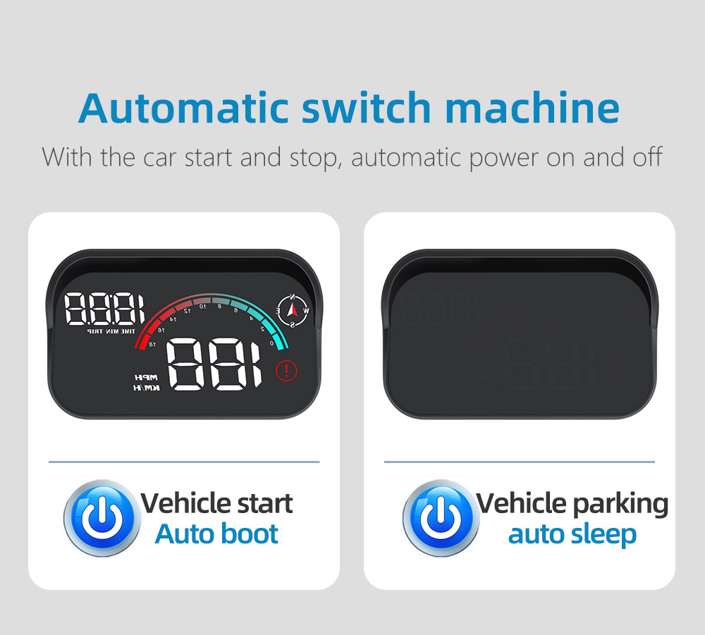 M22 Car-Mounted Hud Head-Up Display Universal for Cars, Beidou Satellite Speed Detector, Multifunctional Portable Screen