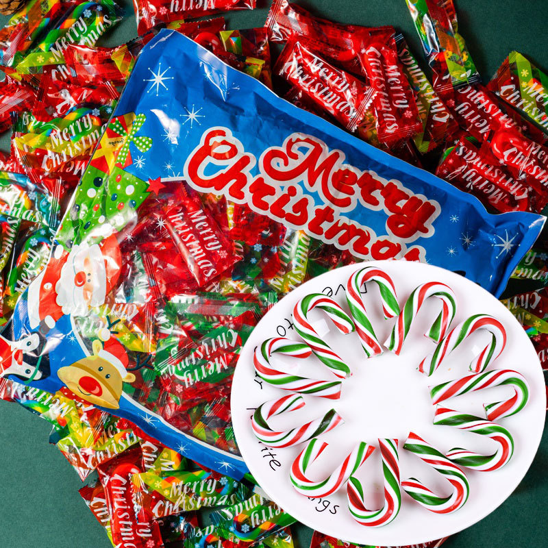 빨강, 초록, 흰색 막대 사탕 [500g] 약 90개입