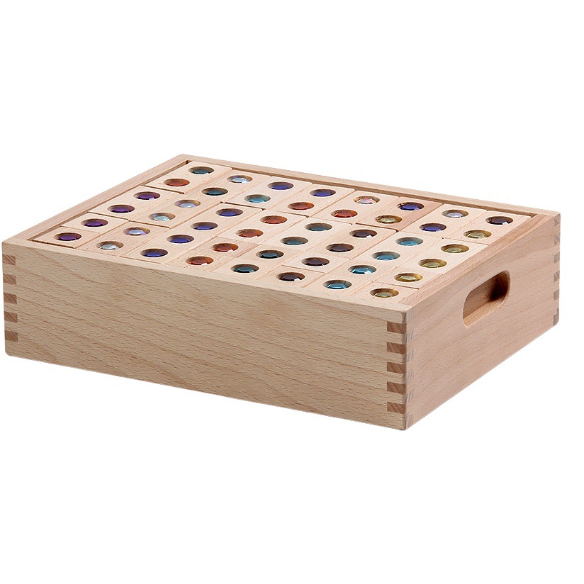 Bloques de construcción de GEMA de madera para niños bloques de construcción transparentes de acrílico que ensamblan Juguetes Educativos de Educación Temprana de construcción creativa para bebés