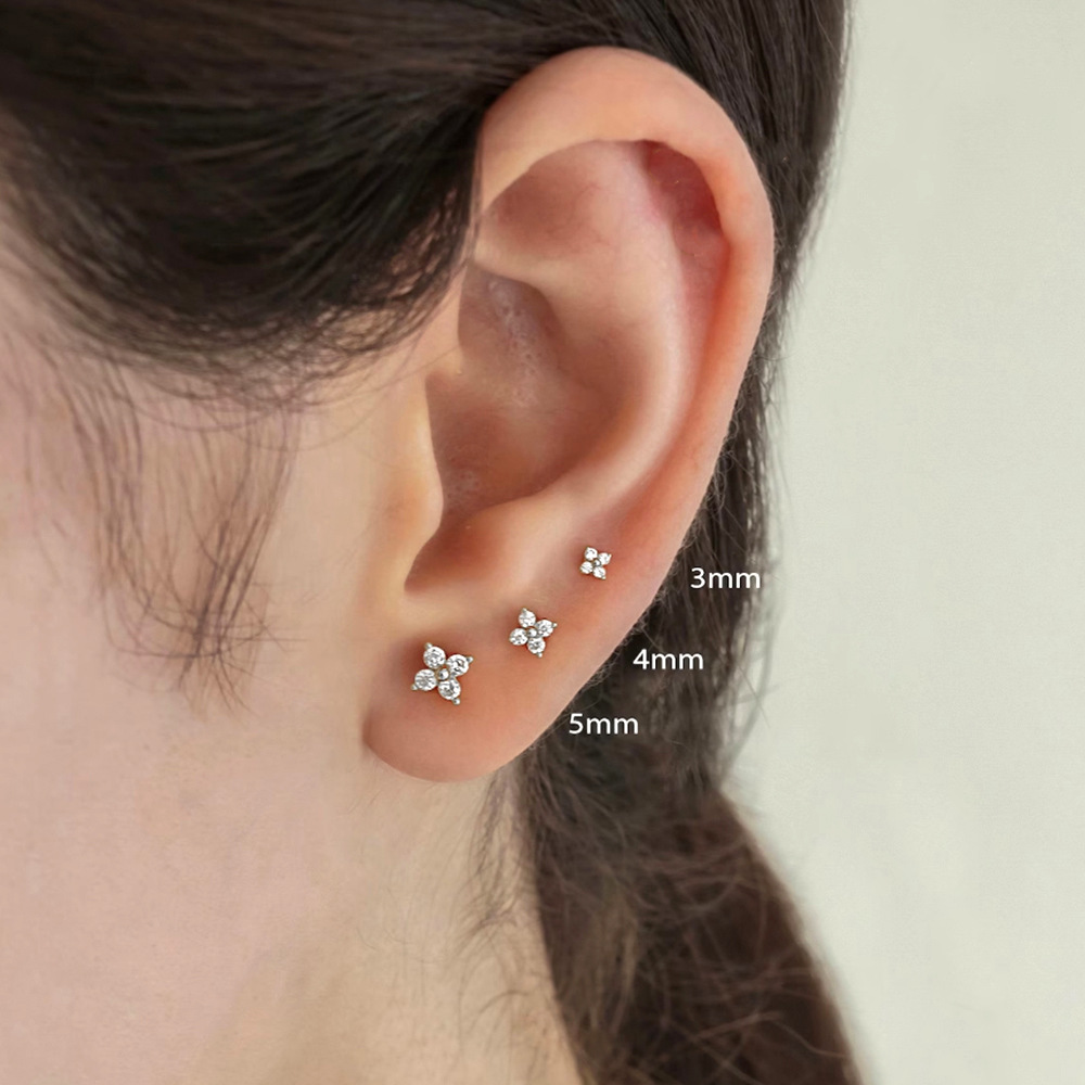 3g Weight Zircon Inlay Material Ear Studs Classification 3 Pieces Set Quantity Daily Occasion 925 Sterling Silver Material Geometric Pattern Women's Gender Plating, Inlay Design Simple Style Style 3 Pieces Set 925 Sterling Silver Zircon Geometric Ear Studs 34