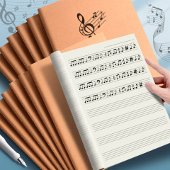 初心者向け一般音楽練習帳 16K 牛革スペーサー楽譜帳 ピアノ音楽理論厚みのある五線譜帳