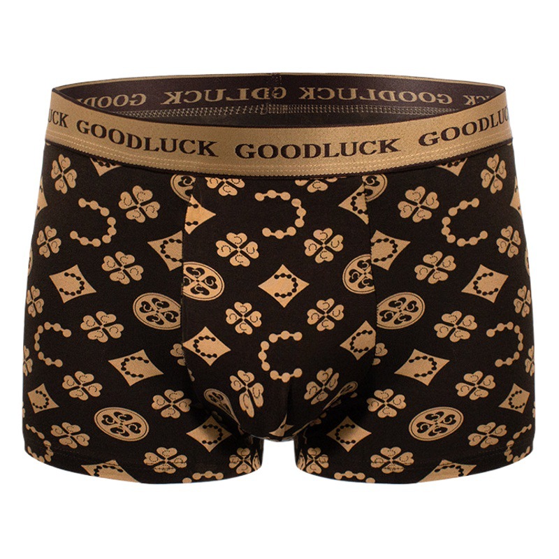 Ropa interior de los hombres boxeadores antibacterianos de algodón de los hombres niños jóvenes impresos de moda Boxer shorts cabeza transpirable más pantalones cortos de tamaño