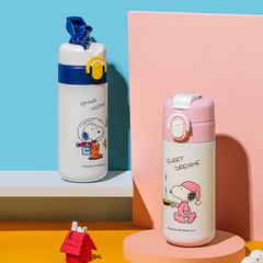 Official Snoopy Dual-Sip Cup, Dual-Use Tall Cup, Portable [Includes Stickers]