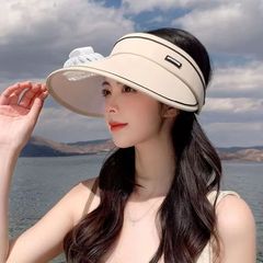 ルースの新しい夏のUSBキャンディーハットは、巻き取り可能、ファン付き、充電式、大きなつばの日よけと日焼け止めの空のトップハットです。