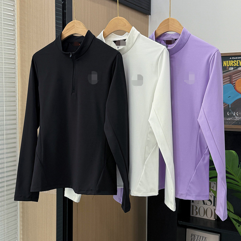 In-stock Binyin Golf T-shirt for women, 2026 autumn long-sleeve half-zip stand-up collar slim-fit sporty business casual top In-stock Binyin Golf T-shirt for women, 2026 autumn long-sleeve half-zip stand-up collar slim-fit sporty business casual top