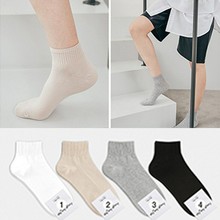 男袜韩国东大门黑白灰简约纯色短袜GG家春夏新款女袜短筒棉袜情侣