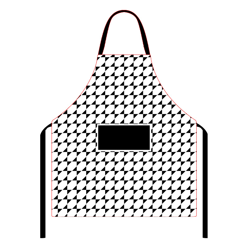 Grembiule regolabile antimacchia con motivo bianco e nero, estivo, impermeabile, alla moda, creativo, personalizzabile per pranzi, torte e altro._voghion.com