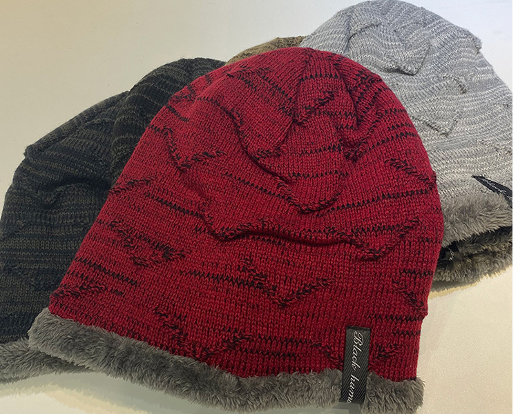Cappello Cappello alla moda lavorato a maglia Cappello di lana Inverno Velluto caldo AB Filato Gancio Manica Protezione per le orecchie Cappello da esterno da uomo_voghion.com