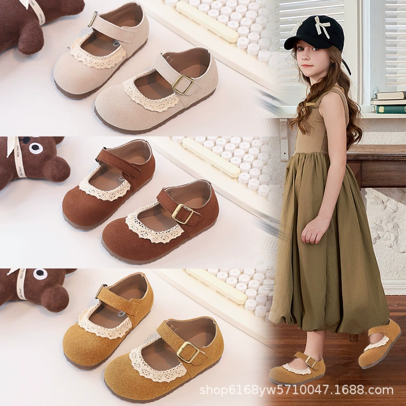Кожаные туфли для девочек 2025 весна и осень новые детские туфли для девочек кроссовки для девочек