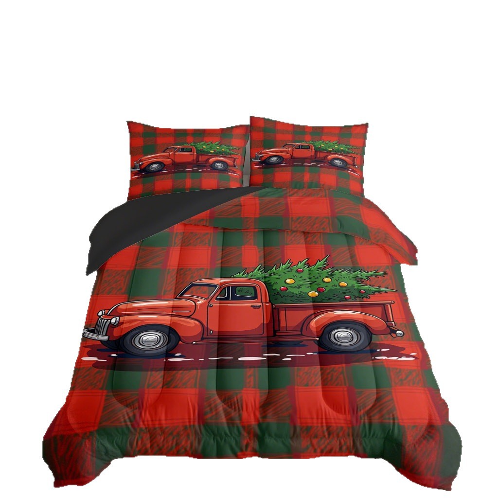 TEMU / JIT nuevo camión 3D impresión digital suave transpirable 180gms colcha colchón conjunto para diseñar