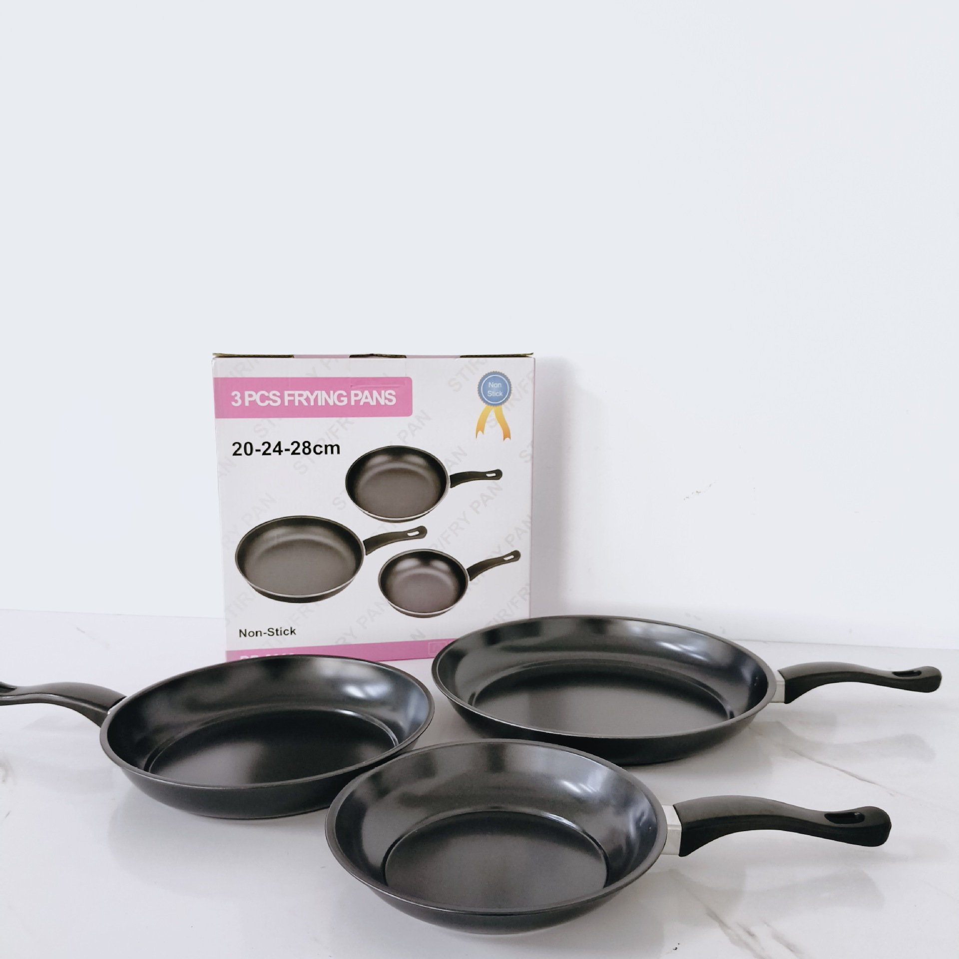 Foreign Trade Cross-Border Pot Set Three-Piece Set Frying Pan Wok Small Frying Pan Medical Rice Stone Non-Stick Gift Pot Wholesale