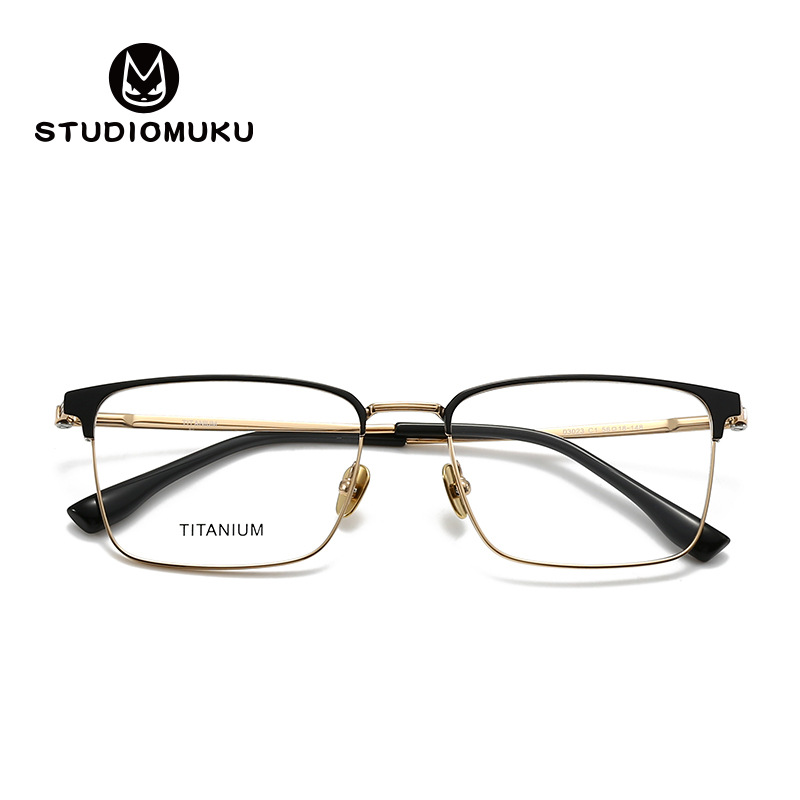 STUDIOMUKU gafas de madera cool aire lleno de negocios temperamento marco de gafas de marco cuadrado medio marco de gafas