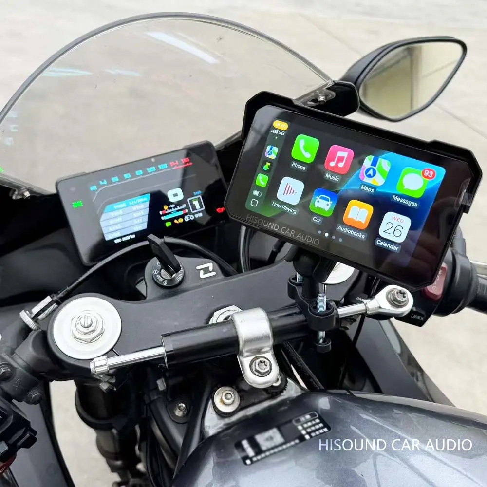 Cross-Border 5inch Motorcycle-Specific Dash Cam Carplay Android Auto Portable Screen Smart Car Device High Definition