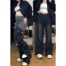 复古微喇叭牛仔裤女ins潮春秋新款梨形身材高腰显瘦百搭马蹄裤子