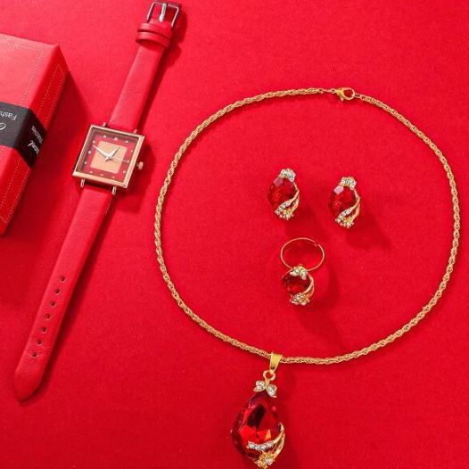 J naiste uus 5tk/komplekt nišš lihtne vöö kella kõrvarõngad kaelakee käevõru ülikond_voghion.com