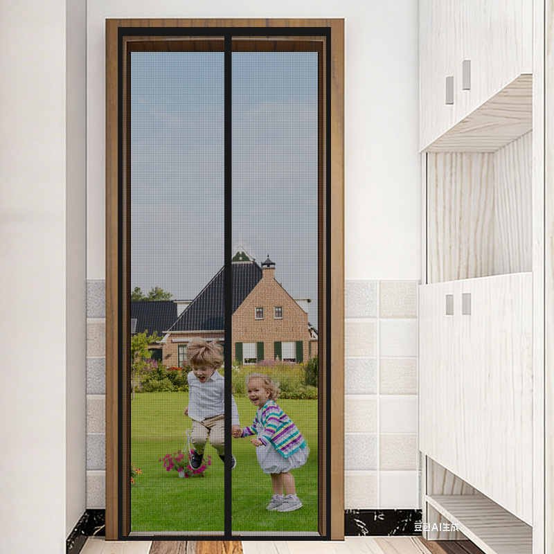 Direct Sale of Plain Square Mesh Door Curtains with Magic Tape, No-Drill Installation, Ventilation, Mosquito Prevention, Factory Direct Supply Mosquito-Proof Door Curtains Direct Sale of Plain Square Mesh Door Curtains with Magic Tape, No-Drill Installation, Ventilation, Mosquito Prevention, Factory Direct Supply Mosquito-Proof Door Curtains
