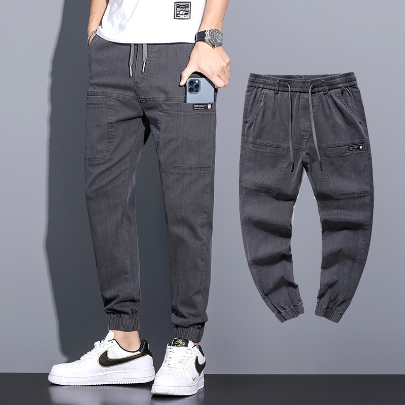 Pantalones casuales transfronterizos de primavera y otoño para hombres 2025, nuevos pantalones rectos elásticos de cintura larga sueltos, ropa de negocios de tendencia para hombres