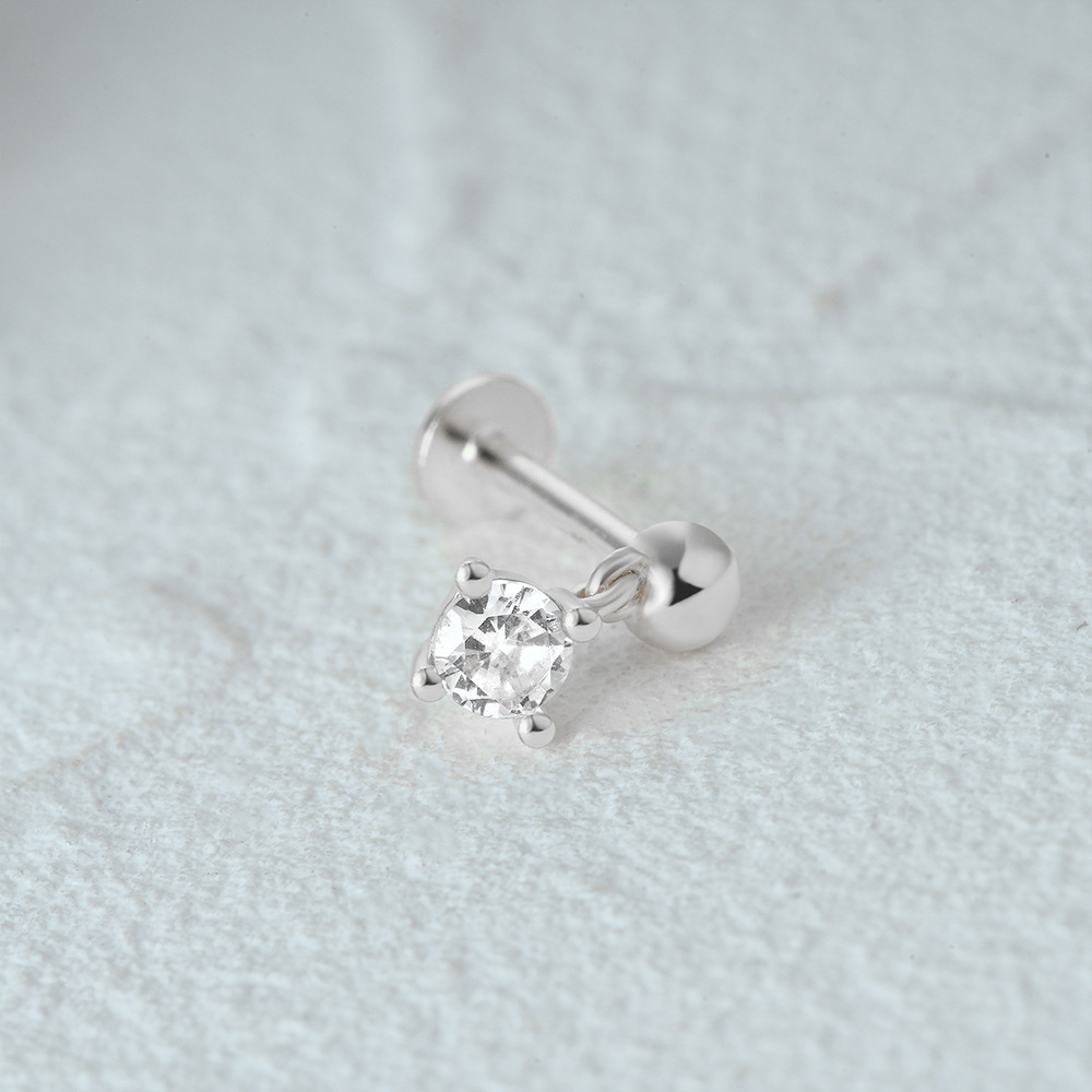 2g Weight Zircon Inlay Material Ear Studs Classification 1 Piece Quantity Daily Occasion 925 Sterling Silver Material Geometric Pattern Women's Gender Plating Design Simple Style Style 1 Piece Ear Cartilage Rings & Studs Simple Style Geometric 925 Sterling Silver Plating Zircon 75