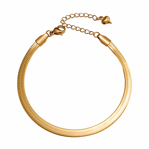 Internet celebrity mini titanium steel bracelet for women, fashionable and versatile ins Korean version of titanium steel without fading niche design, round snake chain