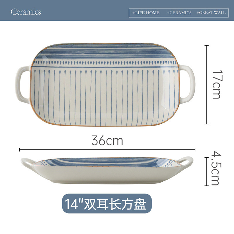 2025 新セット日本のレトロなセラミック丼家庭用釉下色食器 2025 新セット丼|undefined