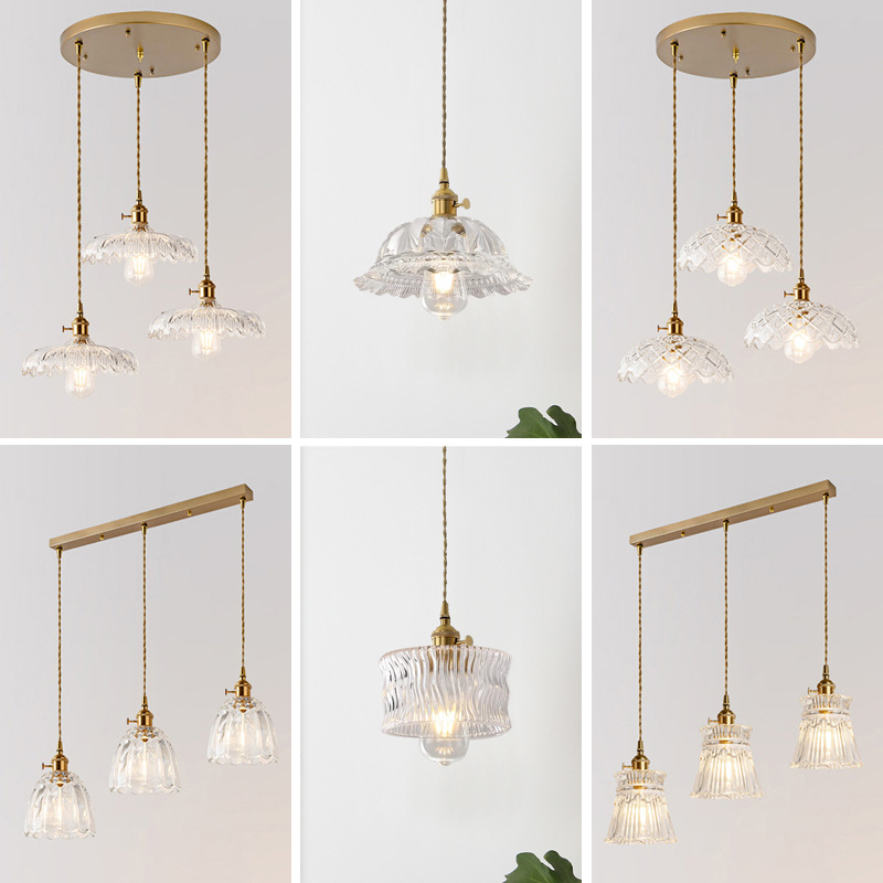 北欧创意玻璃小吊灯简约收银台吧台奶茶店玄关过道灯餐厅三头吊灯