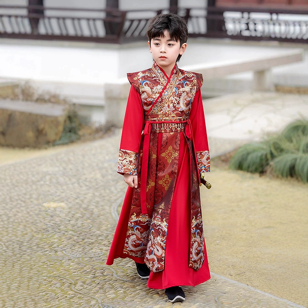 Ханьфу для мальчиков, новая коллекция осень-зима 2025, традиционная китайская одежда для юношей, национальный стиль, высококачественный костюм для выступлений, оптом