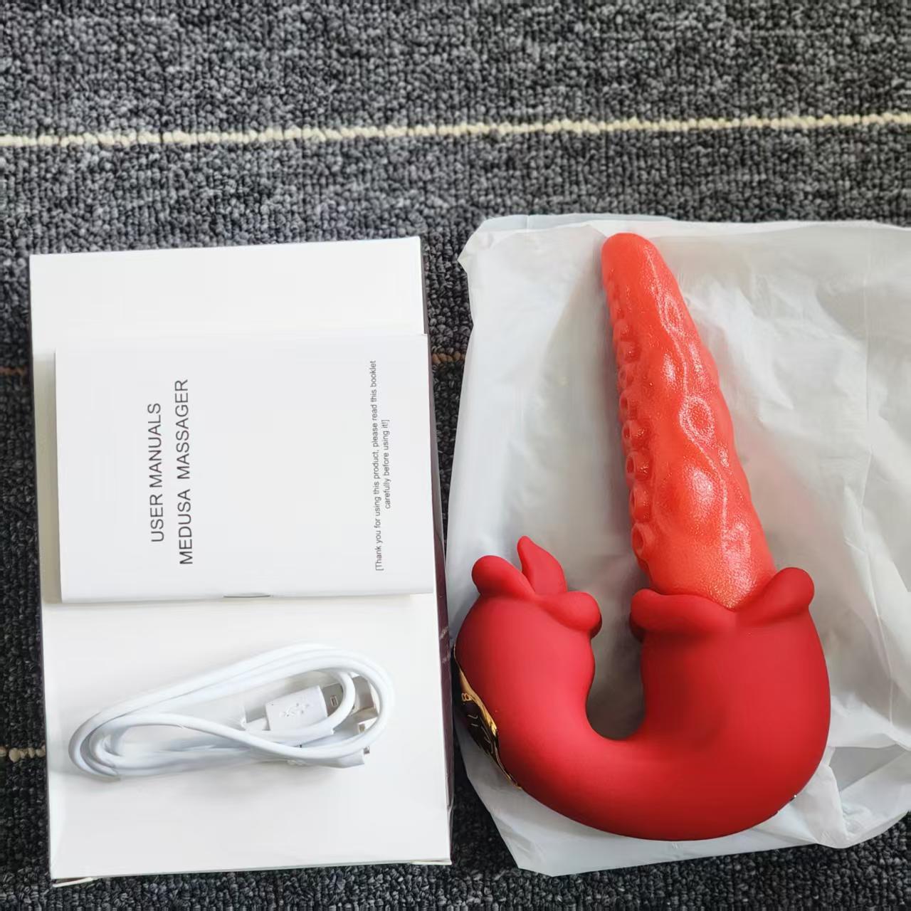 Explosiva transfronteriza dos en uno barra vibratoria de lamiendo de lengua de punto G para mujer, muerde la boca de 7 frecuencias, lamiendo la lengua, vibrador, diversión