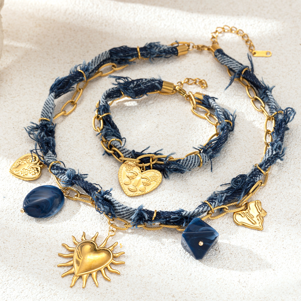 TENA Europa y América collar de acero inoxidable lujo ligero nicho titanio acrílico colgante cadena de clavícula joyería de venta caliente transfronteriza image 4