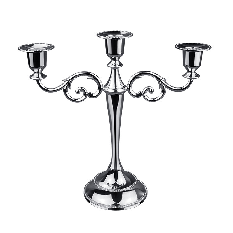 Candelaria europea boda creativa retro mesa de comedor candelabros decoración de boda romántica candelabros de tres cabezas