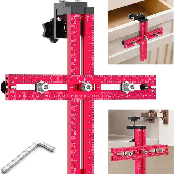 Cabinet Hardware Clamps Adjustable Hole Punch for Knobs and Handles…