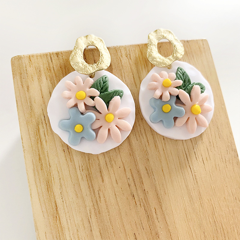 1 Pair Vacation Pastoral Flower Soft Clay Drop Earrings display picture 5