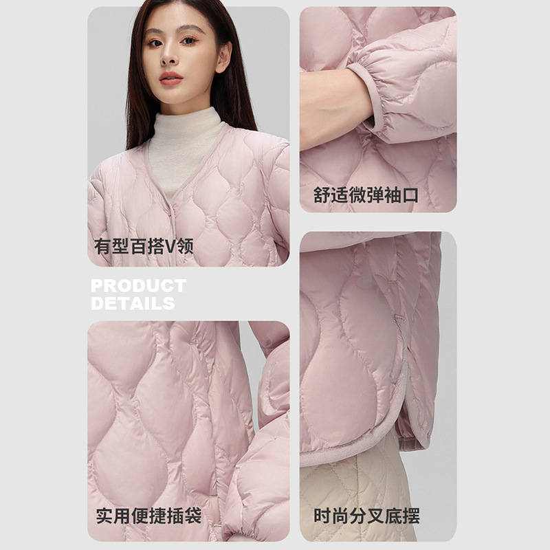 波司同款羽绒服女轻薄菱格90白鸭绒马甲简约休闲秋冬保暖外套批发|undefined