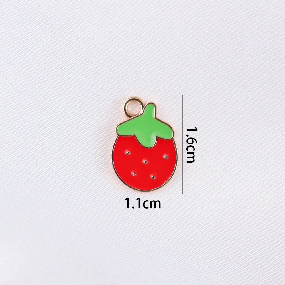 Colgante de frutas de aleación con gota de aceite, DIY pulseras y pendientes