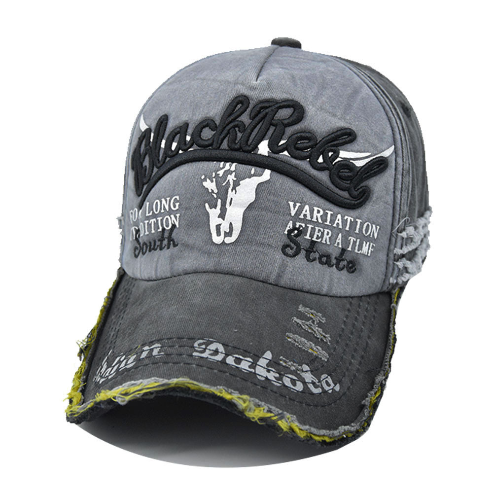 Cappello da baseball Bullhead con linguetta d'anatra con bordo spezzato lavato per uomo e donna_voghion.com