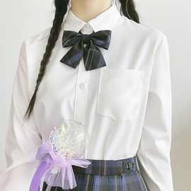 JK制服儿童衬衫女长袖宽松学生白色衬衣打底上衣领结秋冬