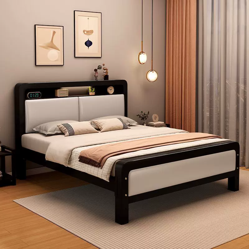 铁艺床家用主卧双人床1.5米宿舍加厚铁架床出租房用1.2米1米铁床