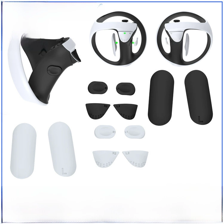 Силиконовый набор накладок для контроллера PSVR2 TP5-2512, противоскользящие, чёрный/белый