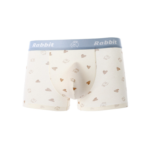 六只兔子男士内裤无痕棉质透气吸汗四角短裤宽松舒适中腰平角裤男