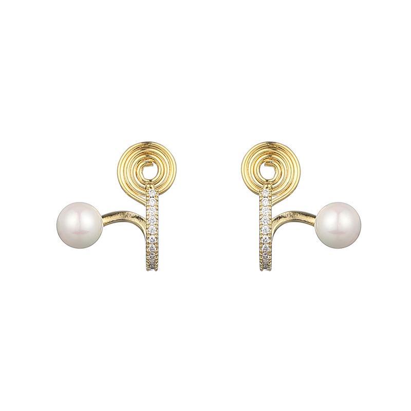 Eh179シンプルな耳輪気質無痛蚊取り盤耳クリップ無耳穴小衆デザイン感真珠甘いイヤリング