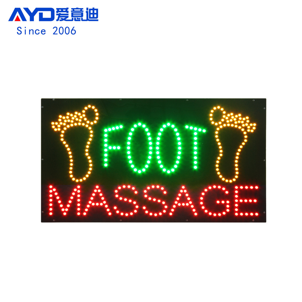 足底按摩灯牌LED广告牌带电话号码电子招牌LED FOOT MASSAGE SIGN