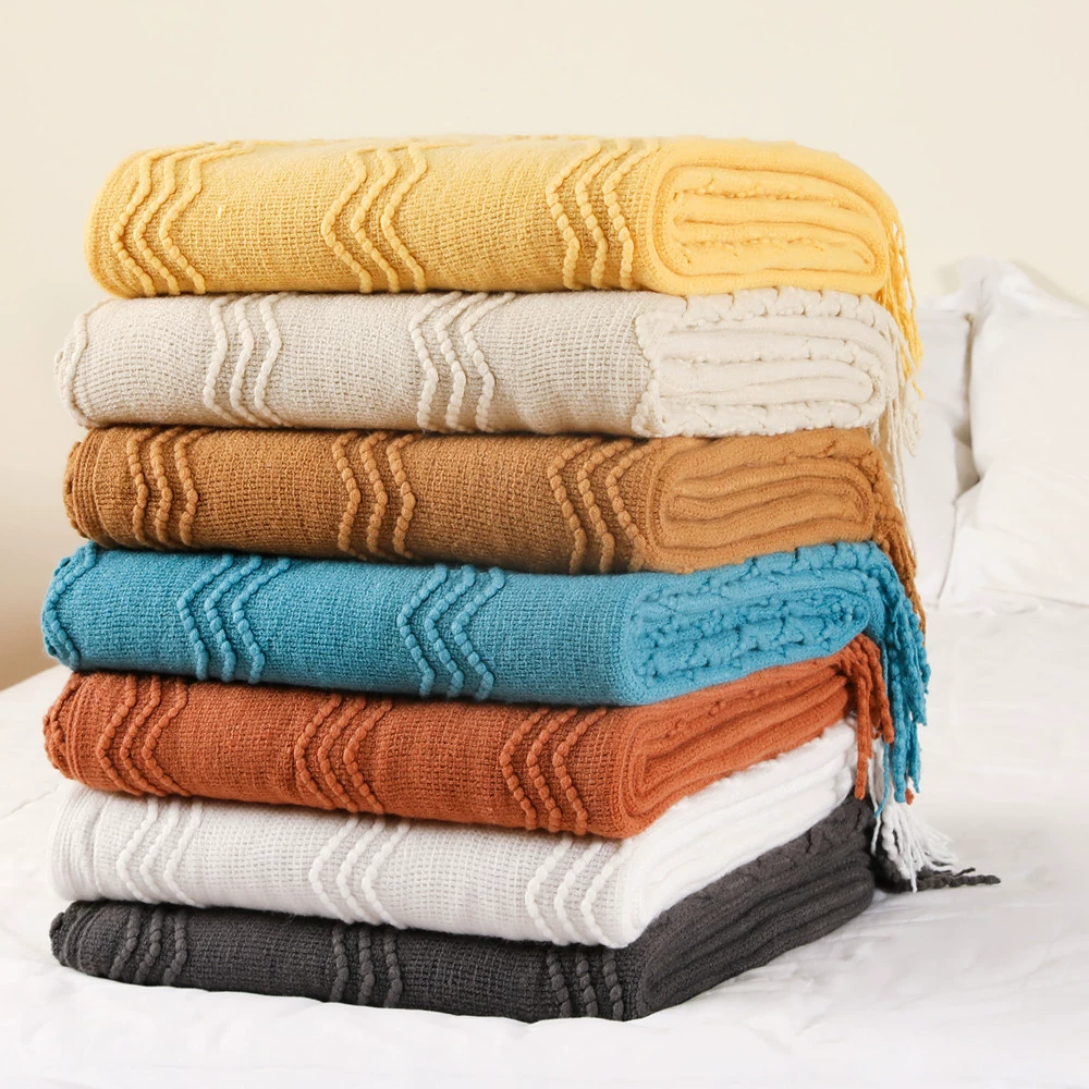 Одеяло с кисточками в скандинавском стиле Одеяло с эркером Вязаное одеяло Одеяло для кровати Диван Одеяло ins Полотенце Хвост кровати Одеяло