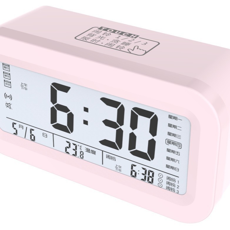 大画面時計デジタル知能学生が起きてベルを鳴らす夜光静音電子タッチモデル音声放送時計|undefined