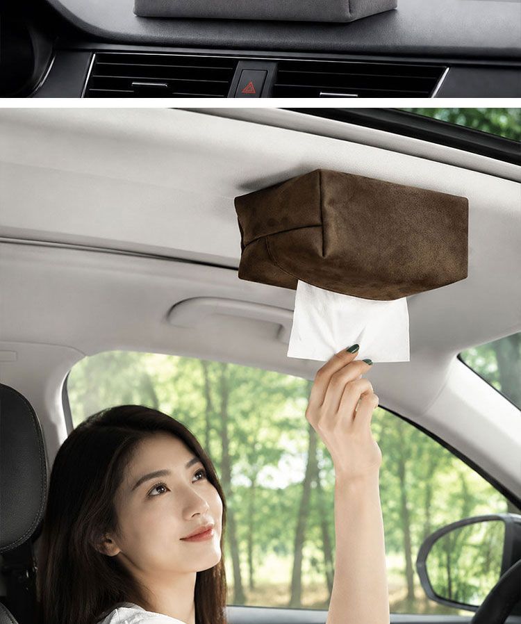 Magnetic car-mounted tissue box, roof-mounted tissue dispenser, sunroof in-car automotive accessory, strong magnetic storage for the front row