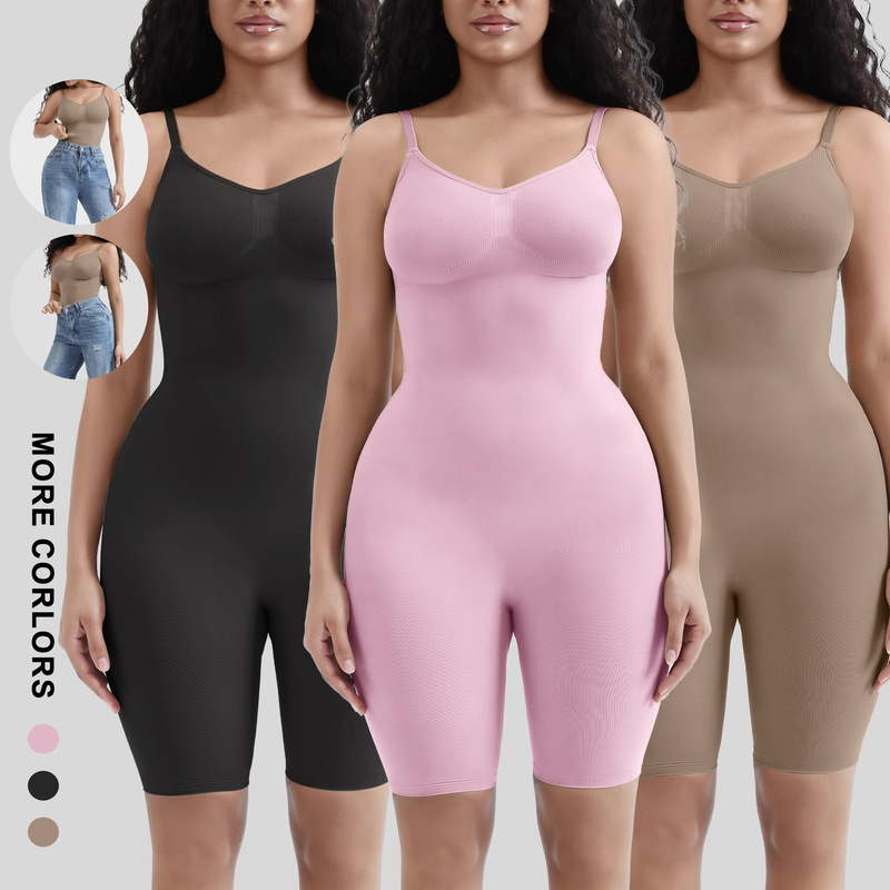 Factory Direct Sales of High-Quality Encrypted One-Piece Body-Shaping Garments for Women, Tummy-Tightening, Butt-Lifting, High-Waisted, High-Elastic, Seamless Shaping One-Piece Garments