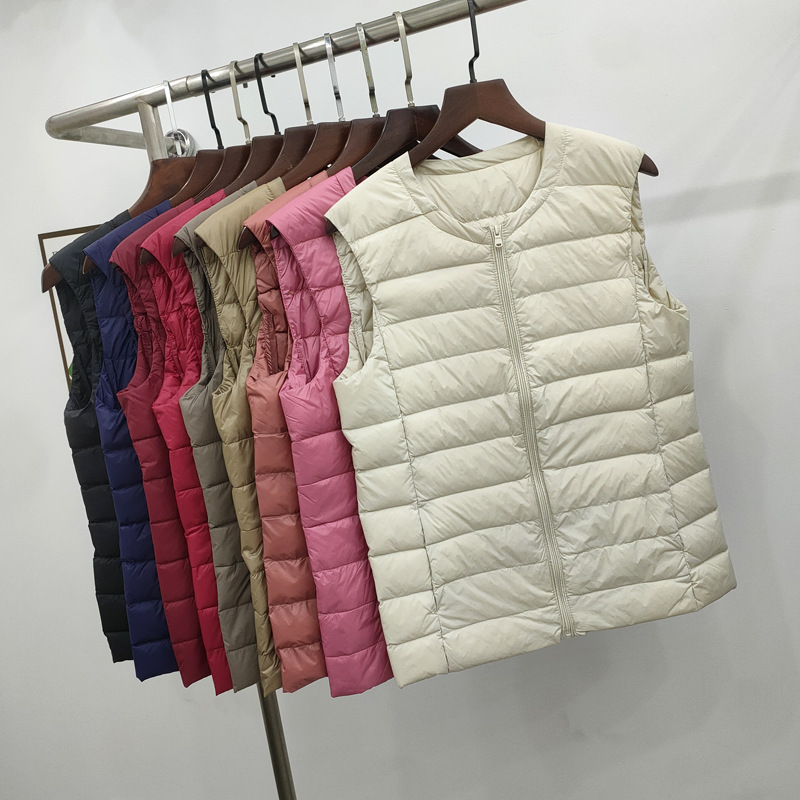 Lightweight down Vest for Women, Autumn and Winter New Style, Plus Size, Cross-Border Fashion Versatile Sleeveless Vest Lightweight down Vest for Women, Autumn and Winter New Style, Plus Size, Cross-Border Fashion Versatile Sleeveless Vest