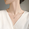 Agile fashionable necklace with bow, chain for key bag , sophisticated accessory, 925 sample silver