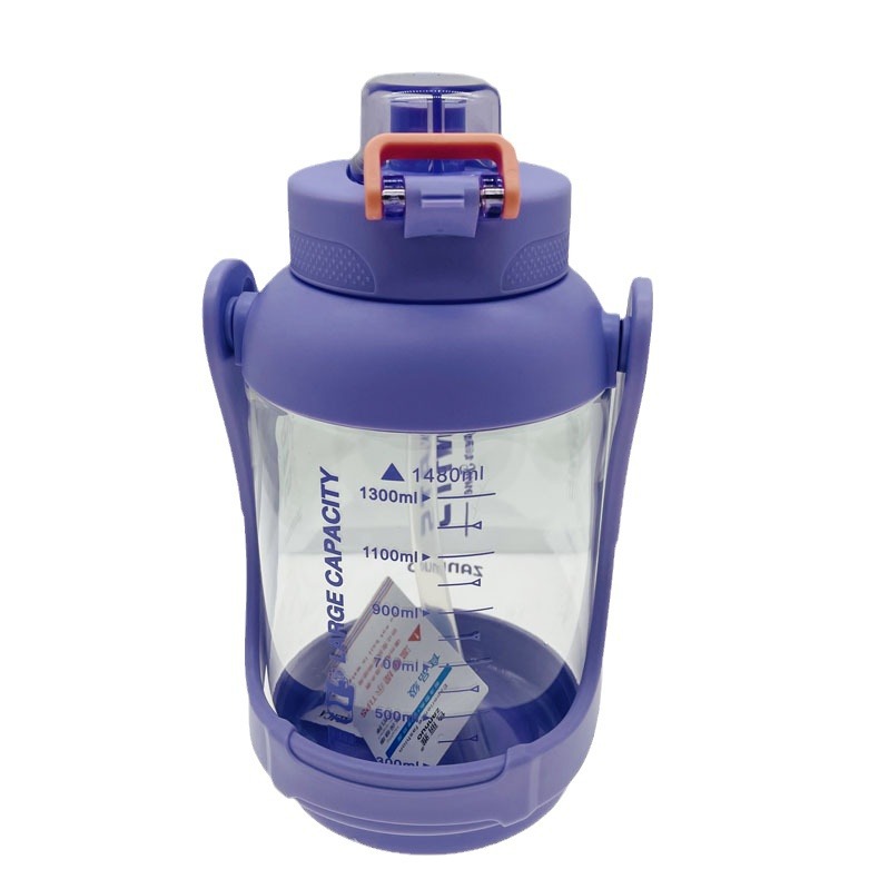 Zanuo espacio taza hervidor portátil 1700ml gran capacidad al aire libre simple contraste color portátil plástico deportes taza de agua